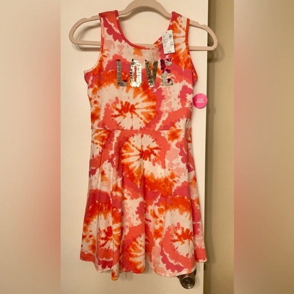 NWT The Children’s Place Tie-Dye Flippy Dress Size L (10-12) - Picture 1 of 9